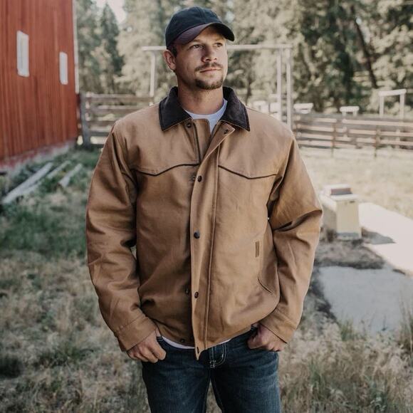 Outback Trading Company Trailblazer Canvas Tan Cotton Mens Jacket - Picture 3 of 8